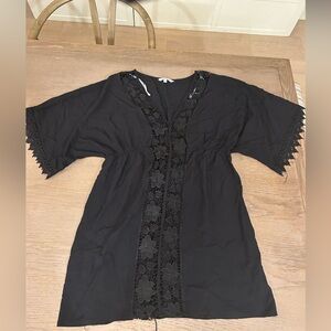 blue island crochet trim cover up